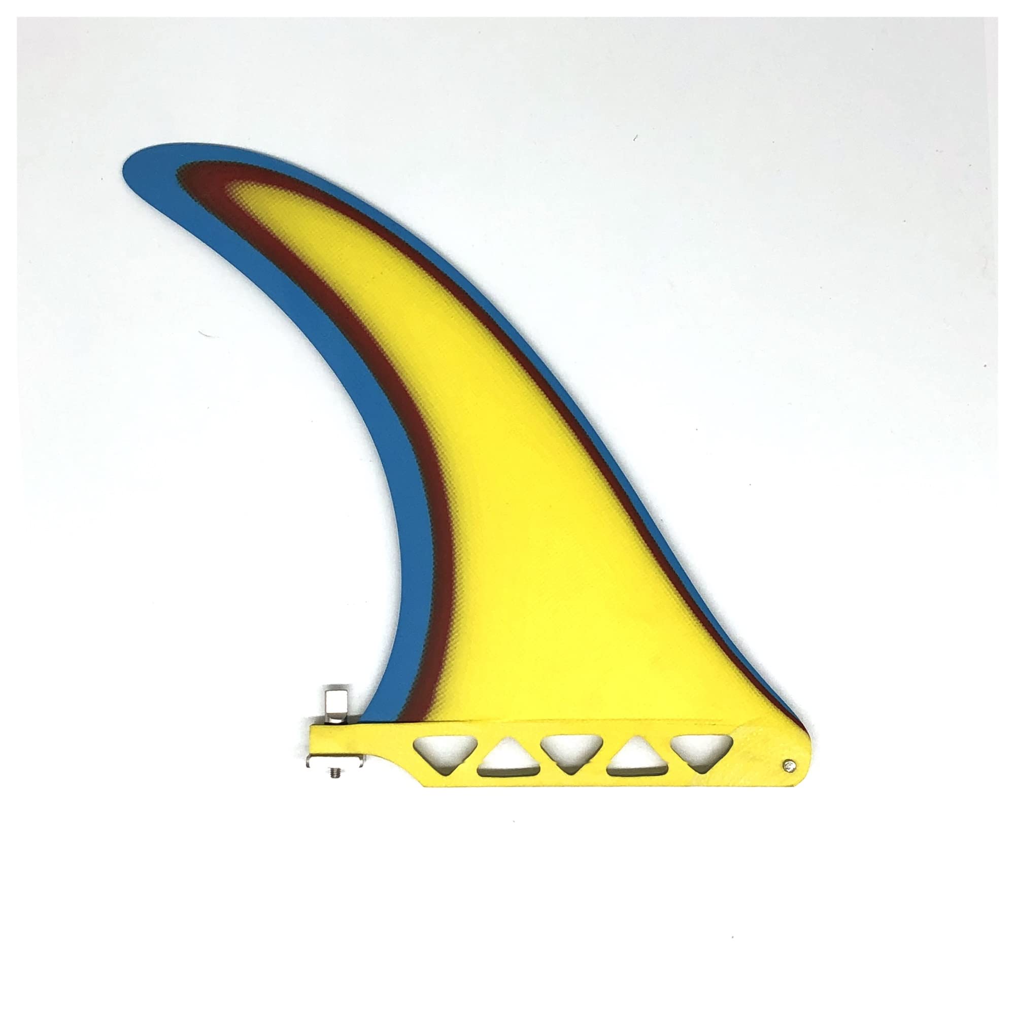 Yellow 7/8 Inch Surfboard Single Fin Sup Handmade Fiberglass for Surfing for Paddle Board(8.25in)