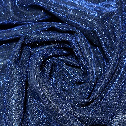 TEXTILE STATION Tela de nailon brillante brillante de 58 pulgadas (azul marino, 1 metro)