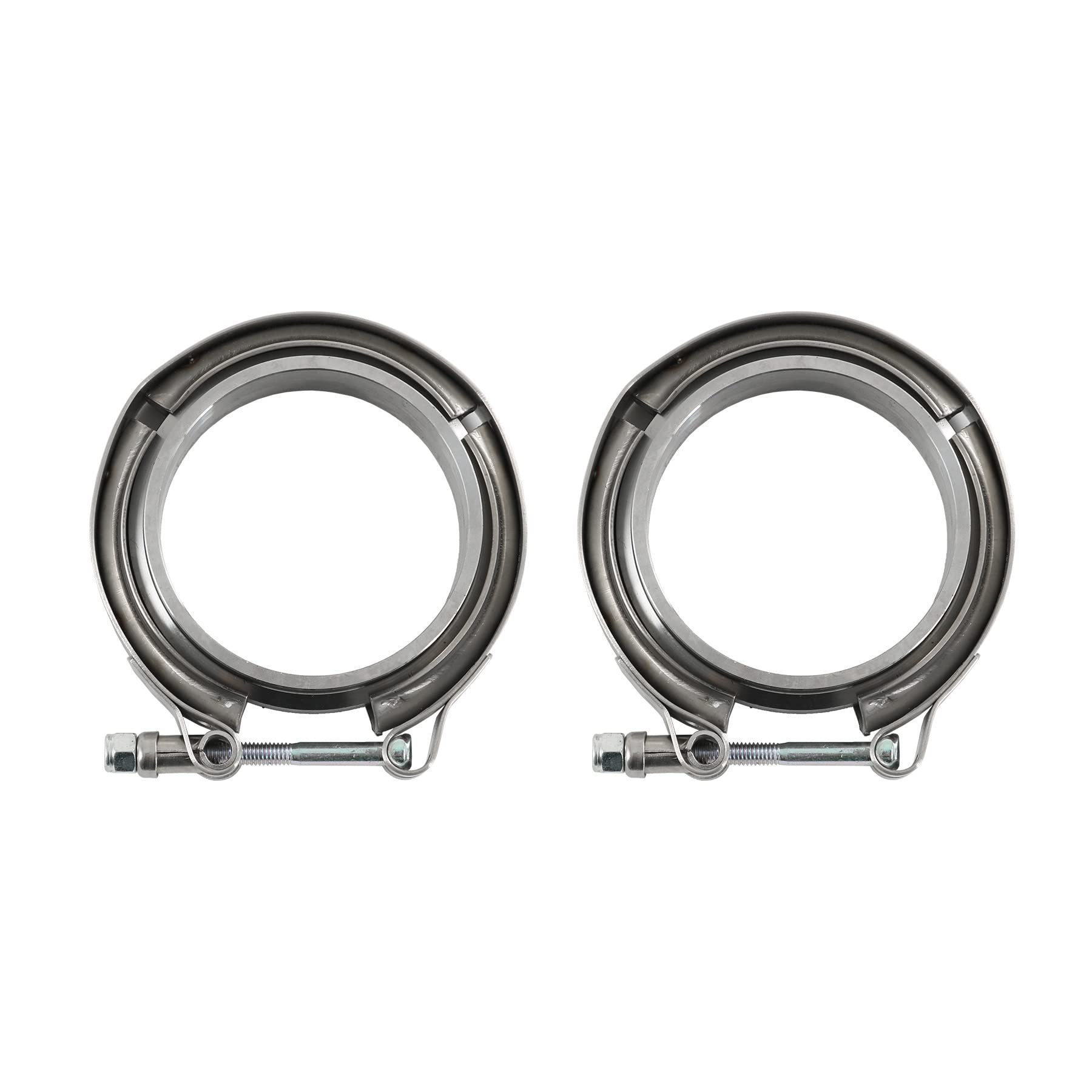 JDMSPEED New 3" V-Band Flange & Clamp Kit 2 Pcs Stainless Steel Replacement For Turbo Exhaust Downpipes (2)