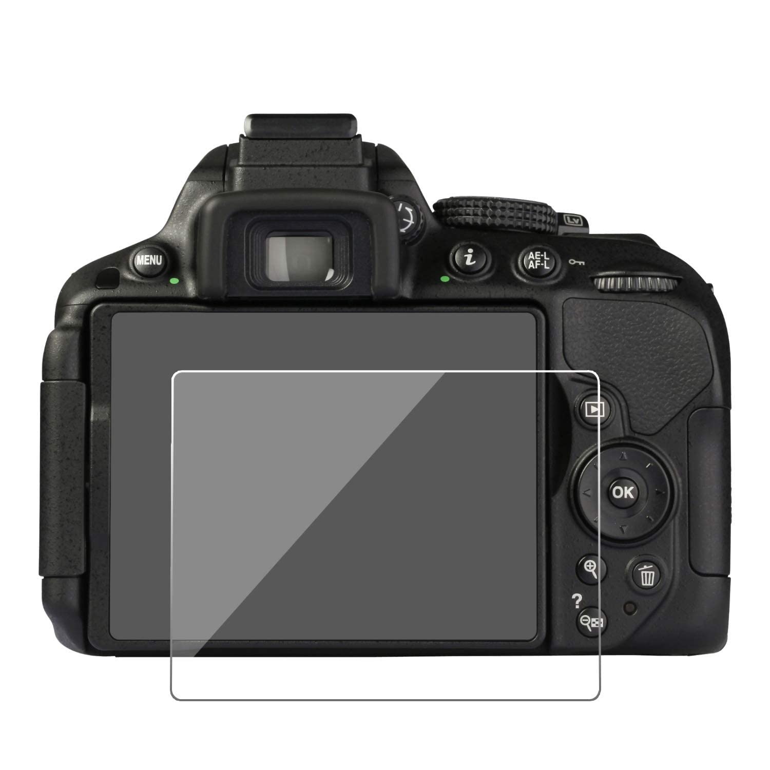De-Techinn Lcd Screen Protector Clear Tempered Glass Trink Flim Layer for  Nikon Camera (D5300/ D5600)