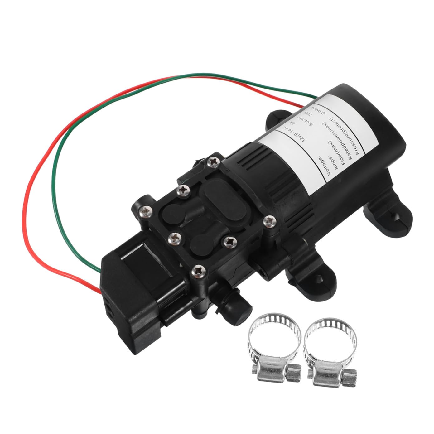 Hohopeti Minibomba de Agua Eléctrica 12v 70w Bomba Pulverizadora de Diafragma Autocebante Negra para Limpieza y Sistemas de Baja Presión Alta Presión y Caudal Compacto