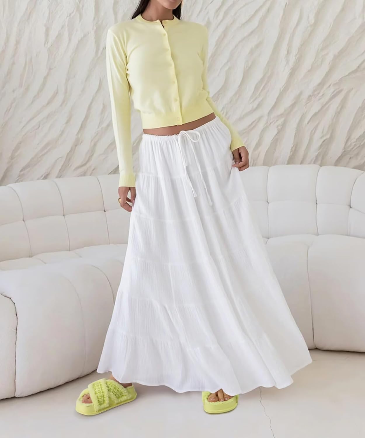 KuaiLu Women's Fuzzy Cross Band Platform Slippers Furry Faux Fur Comfortable Arch Support Open Toe Slides for Indoor Outdoor - Image 2