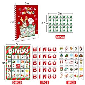 Omgouue christmas bingo game party supplies xmas gifts for kids 24 players  urban country home decor