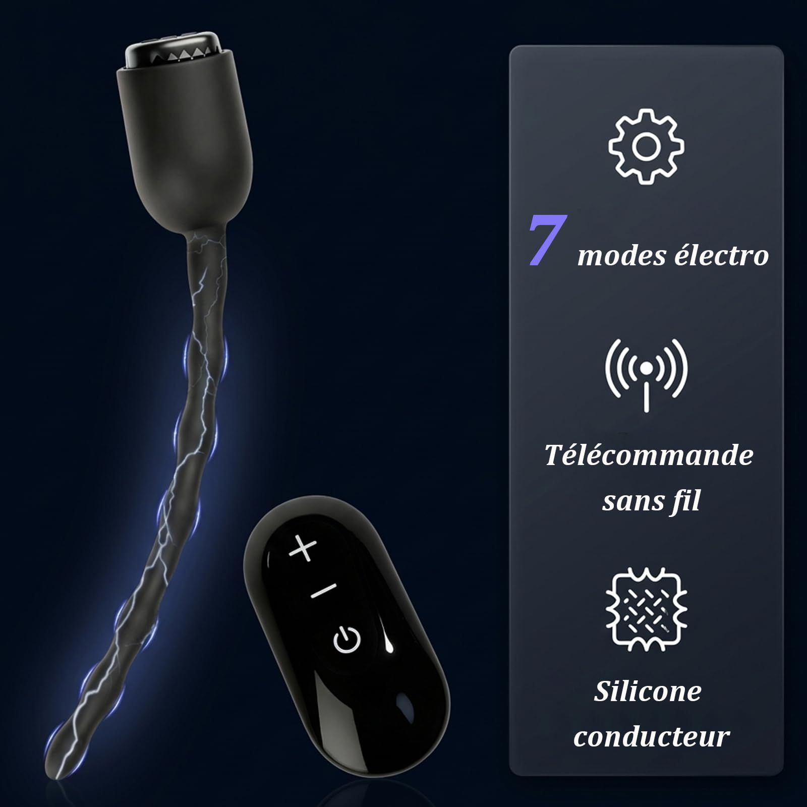 Électrostimulation Plug Uretre Dilatateur Urétral Electro-Stimulation et Silicone Prostate Masturbation Dilatateurs Urétraux pour Homme Électrique Stimulante Sonde Uretre Pénis Jouet Sexuel, 6.5mm