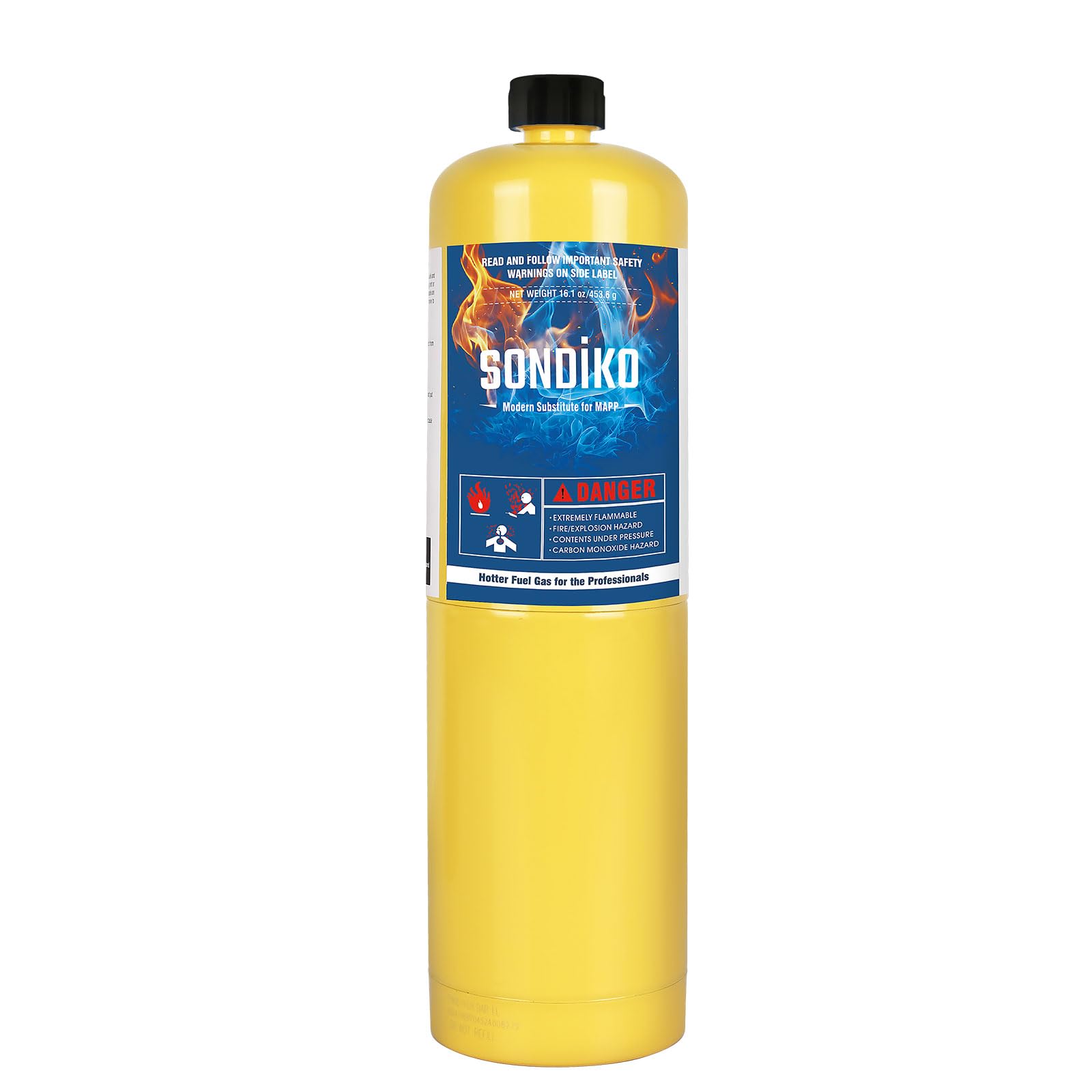 Sondiko Pre-Filled Gas Torch Style Cylinder, Standard Propane Fuel Cylinder, Propane Hand Torch Cylinder, Portable and Convenient Fuel Source, Durable Steel Construction