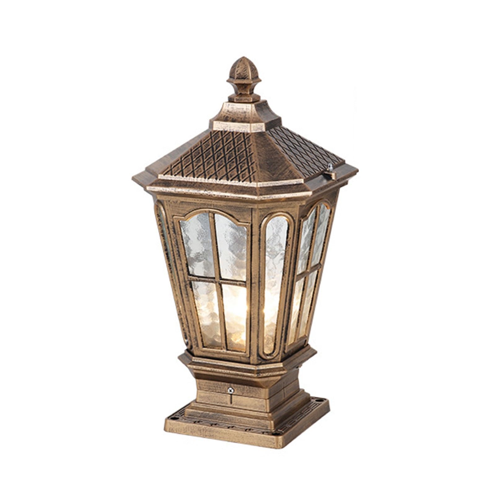 HXYSXHJUO Outdoor Wall Lights Rustic Pillar Lamp Aluminum Water Glass Waterproof Landscape Lantern for Garden Driveway Gate Villa