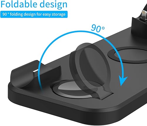 Miniatura 3 de Estación de carga inalámbrica plegable, cargador inalámbrico certificado Qi para dispositivos Apple y serie Galaxy, 6 en 1. Compatible con todos los