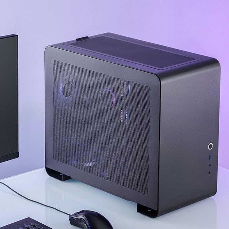 Jonsbo U4 Mini Mesh PC-Gehäuse Schwarz – Micro-ATX Case mit Mesh-Seitenteil, Platz für GPUs bis 420 mm, ATX-Netzteile bis 200 mm, luftdurchlässiges Design für Starke Builds