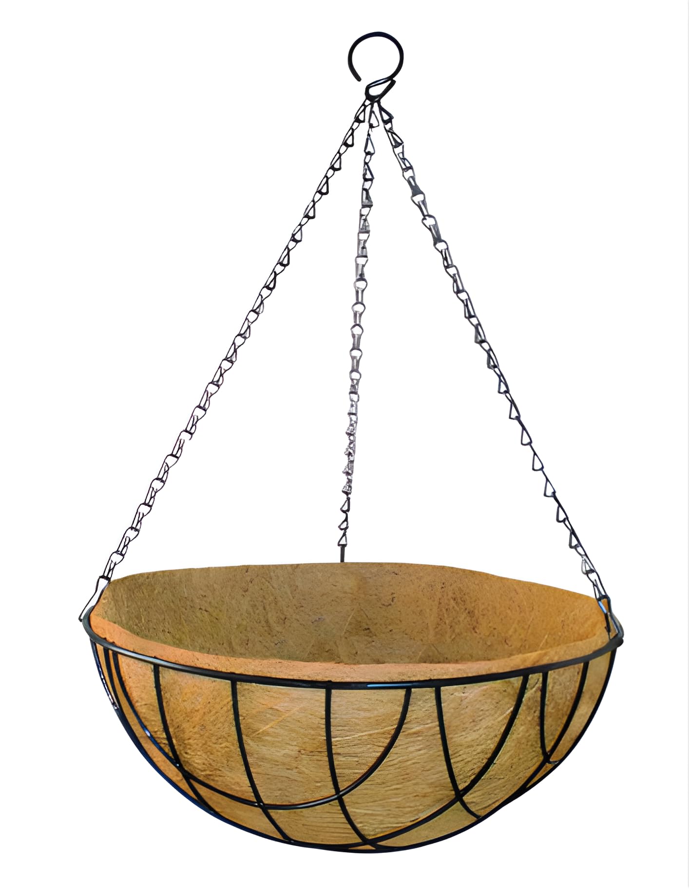 Acomoda Textil - Maceta Colgante de Metal y Coco para Flores y Plantas. Macetero para Cultivo en Interior y Exterior de Hogar y Jadín. (30 cm)