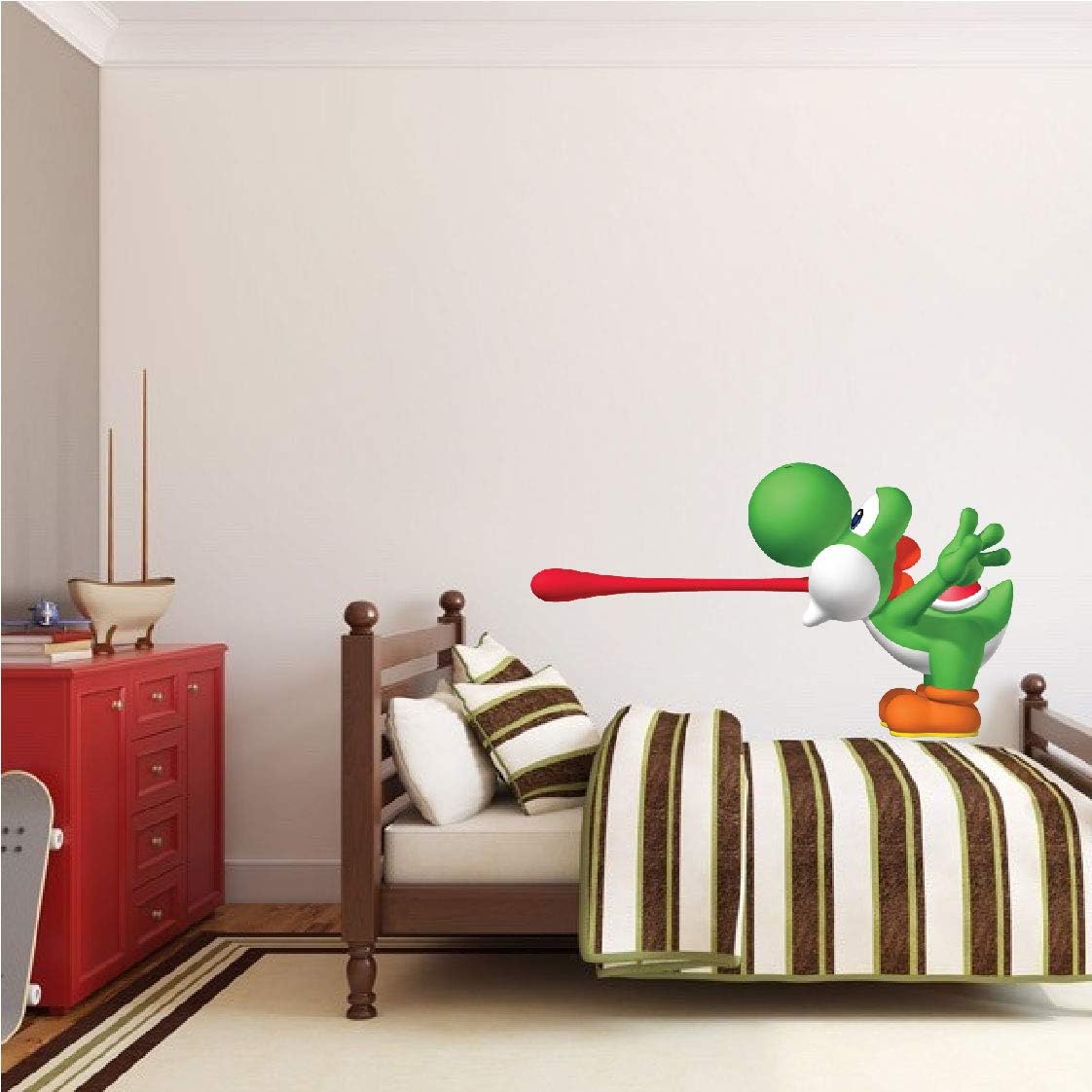 Yoshi Mario Wall Sticker - Yoshi Wall Decal Bedroom Mario Decor for Apartment Dorms Removable Kids Art Removable Games Room Sticker, n75