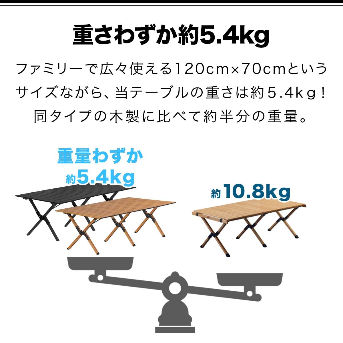 Amazon.co.jp: FIELDOOR アウトドア テーブル アルミ ロールテーブル