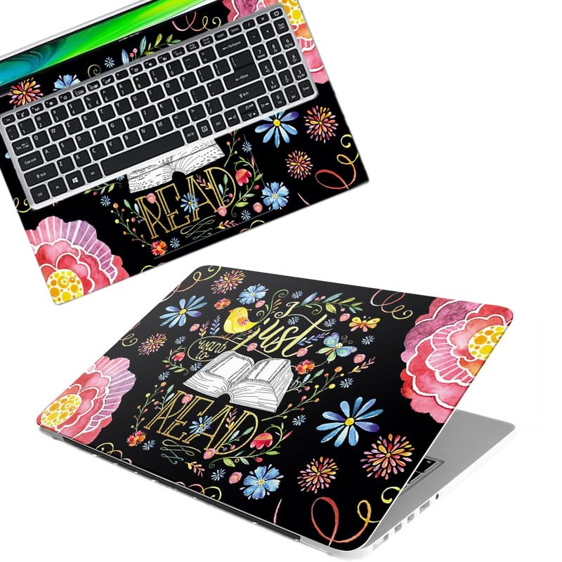 Floral/Flower Quote D17 Pattern Full Body Vinyl Laptop Skin/Sticker/Cover Upto 15.6 Inches Laptops Laminated-Removable-HD Quality Compatible for Hp-Dell-Sony-Lenovo-Asus etc.(15×10 Inches)
