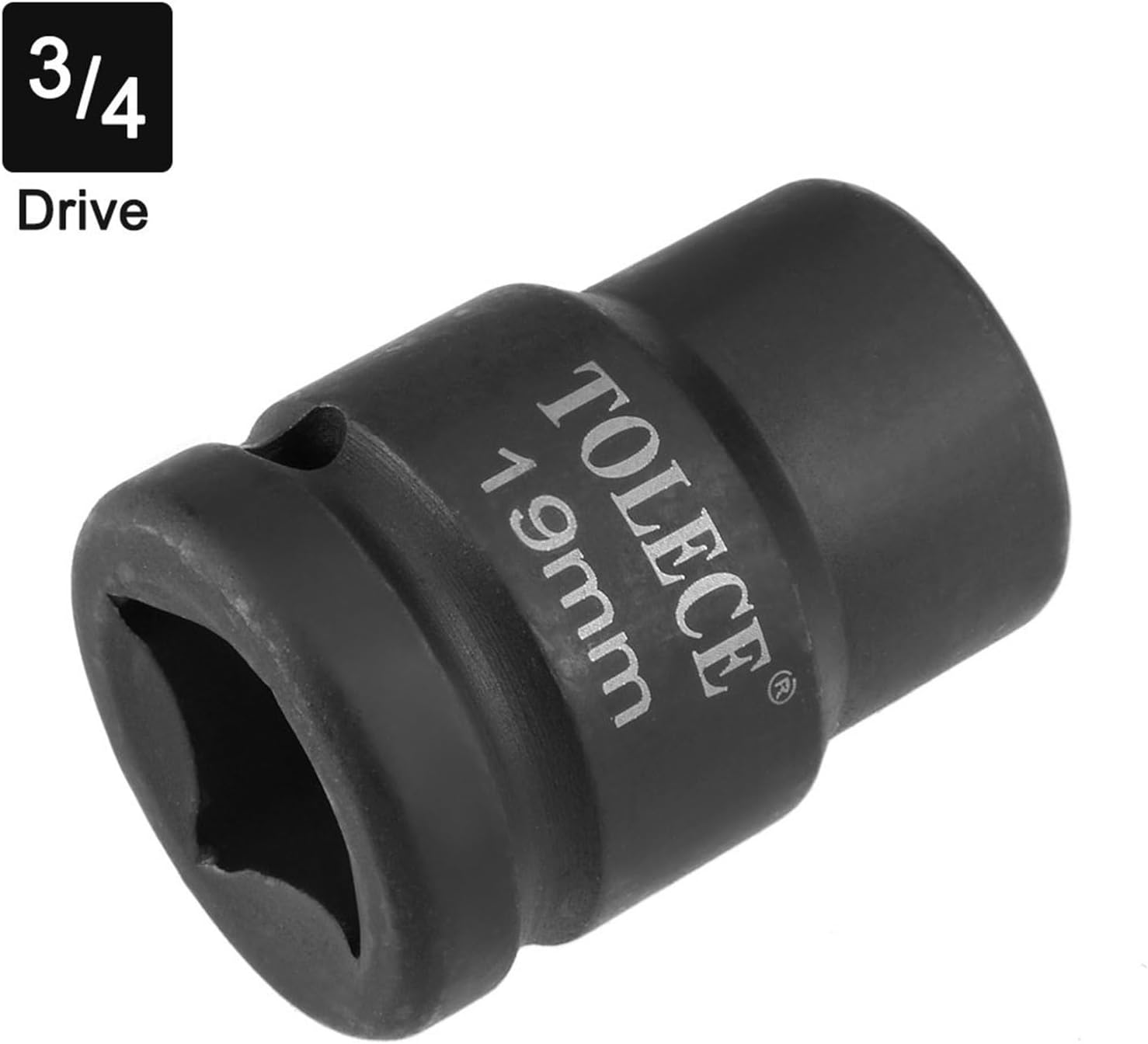 TA-VIGOR 3/4-Inch Drive by 19mm (3/4-Inch) Shallow Impact Socket, 55mm Length 6-Point Durable Reliable Cr-Mo Alloy Steel for Ratchets, Torque Electric Wrenches