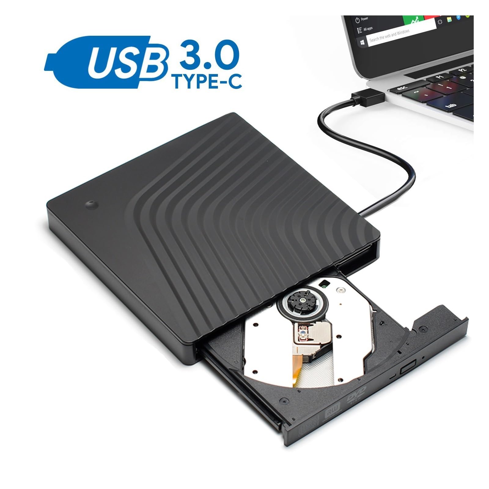 Przenośna Zewnętrzna Nagrywarka DVD USB3.0 Nagrywarka CD RW Slim Czytnik Napędu Optycznego Typ Tacy Odtwarzacza Do Laptopa PC łAtwy W UżYciu