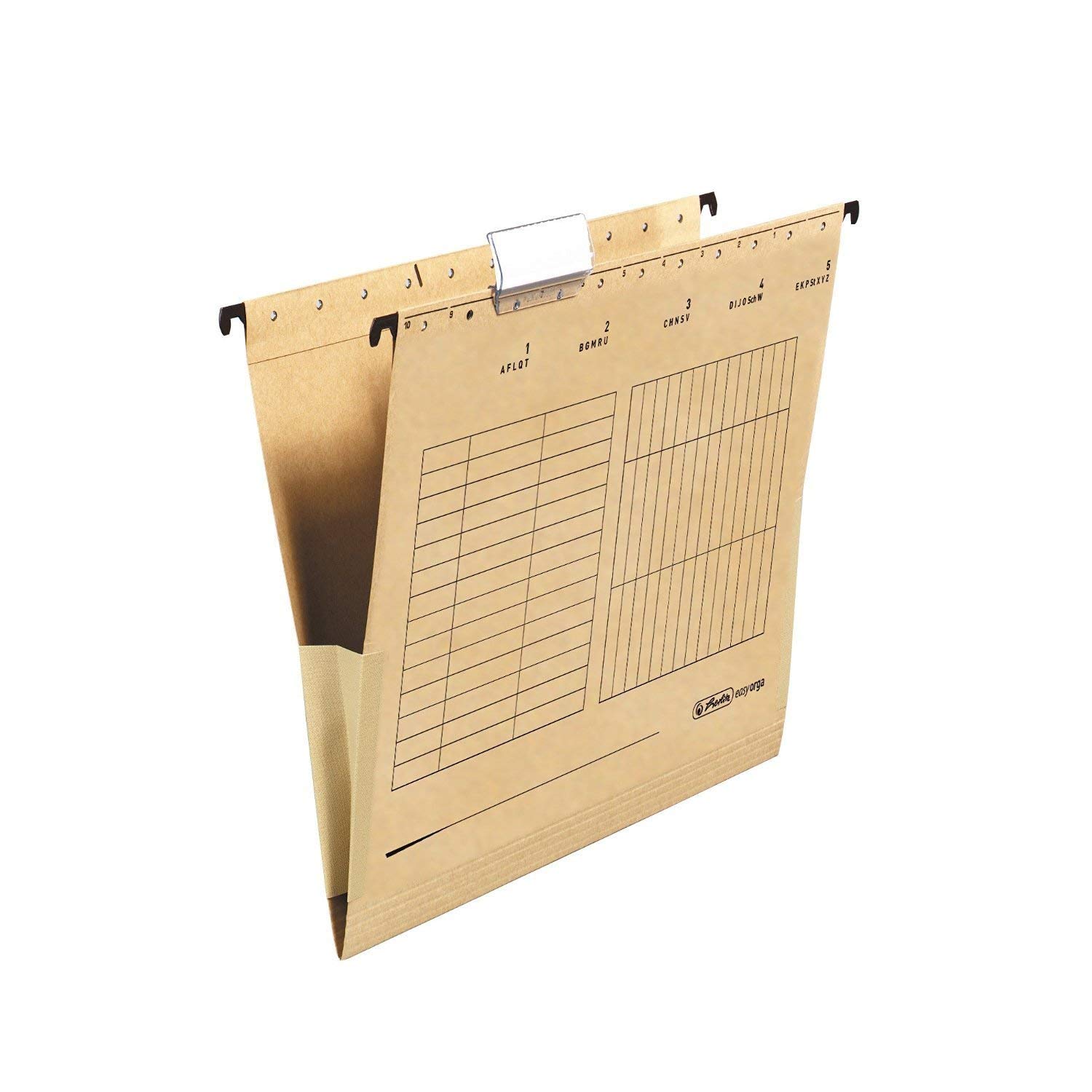 Herlitz 10843373 Hängetasche (A4 mit Leinenfröschen) Karton braun, 32 x 23,7 cm (50 Stück)