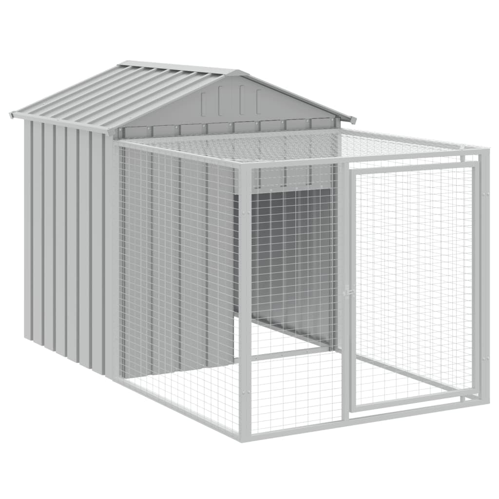 Homgoday Casa Mobilia Gallinero área de carrera gris claro 117 x 1017 x 123 cm acero galvanizado, jaula para animales jaula para pollos exterior para aves de corral gallineros conejos