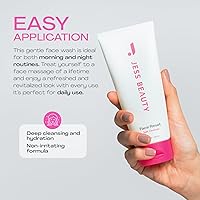 Vista 5 de JESS BEAUTY Limpiador facial suave con escualano y ácido hialurónico, 5 onzas líquidas, hidratante facial para cuidado de la piel