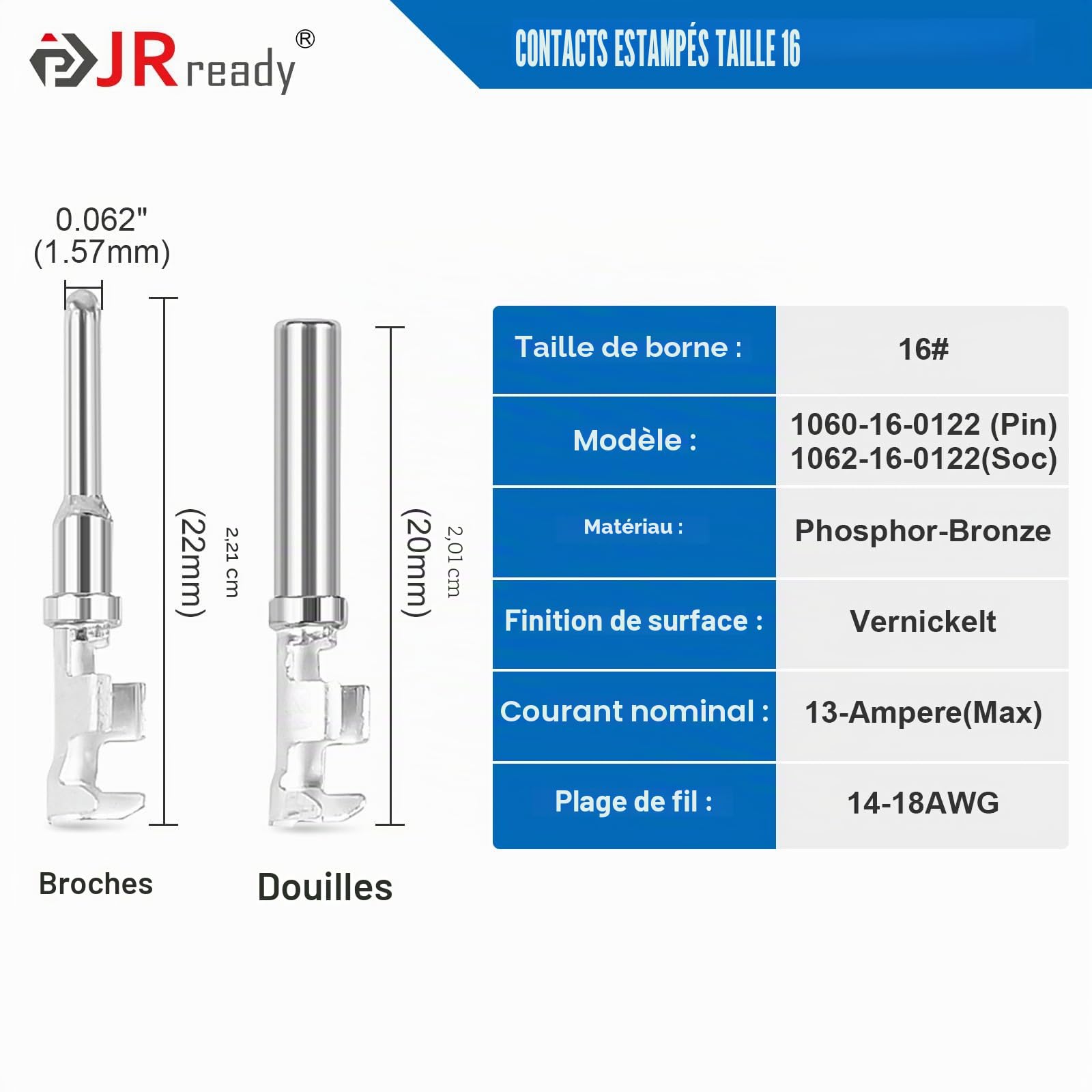 JRready kit connecteur Deutsch DT 2/3/4/6/8/12 pôles, prises automobiles étanches IP68, 14-18 AWG, 12 jeux