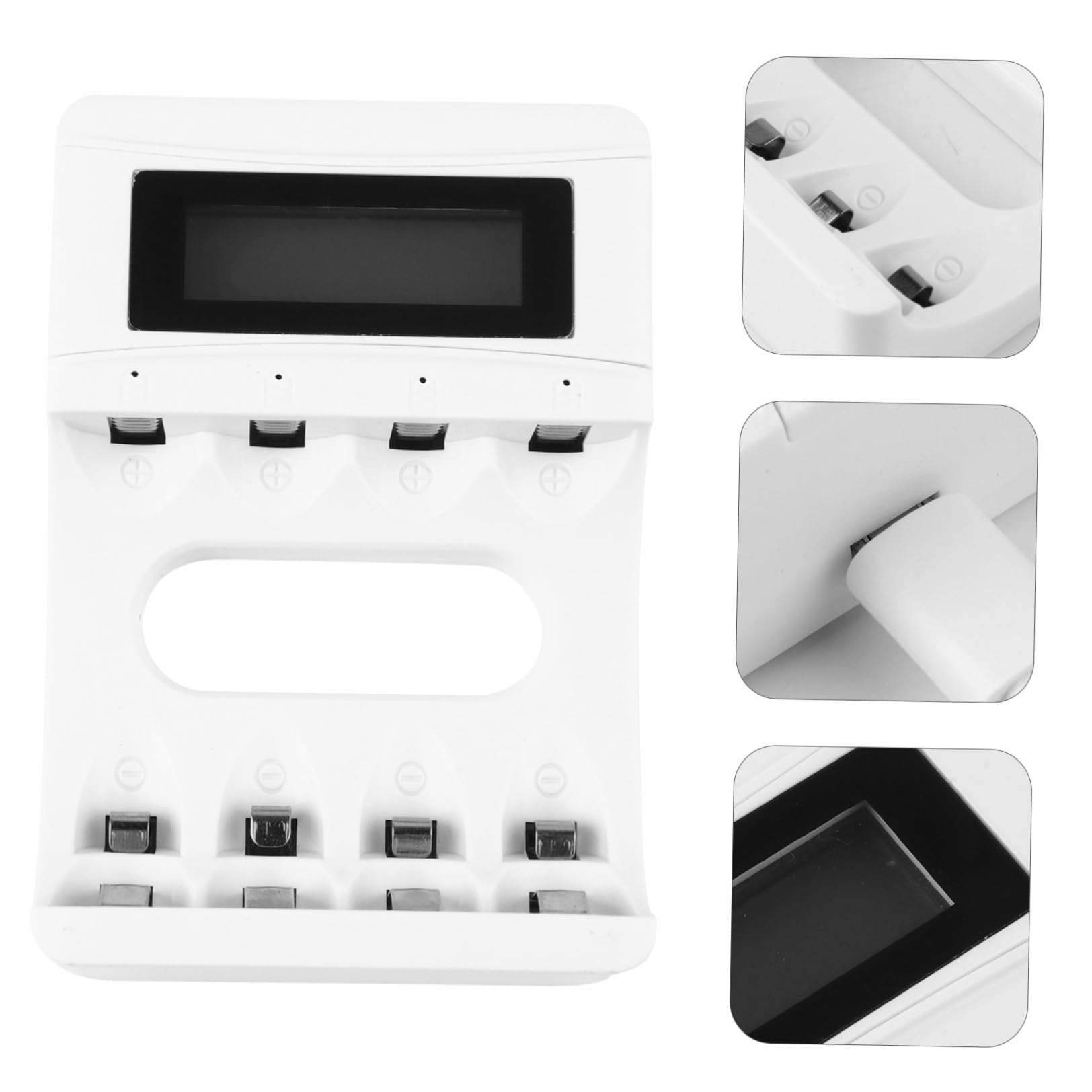 TEHAUX 2pezzi Caricatore Usb Lcd Slot Per Batterie Ricaricabili Con Protezione Da Sovraccarico e Display Integrato Compatibile Con Pile Stilo e Altre Batterie Ricaricabili