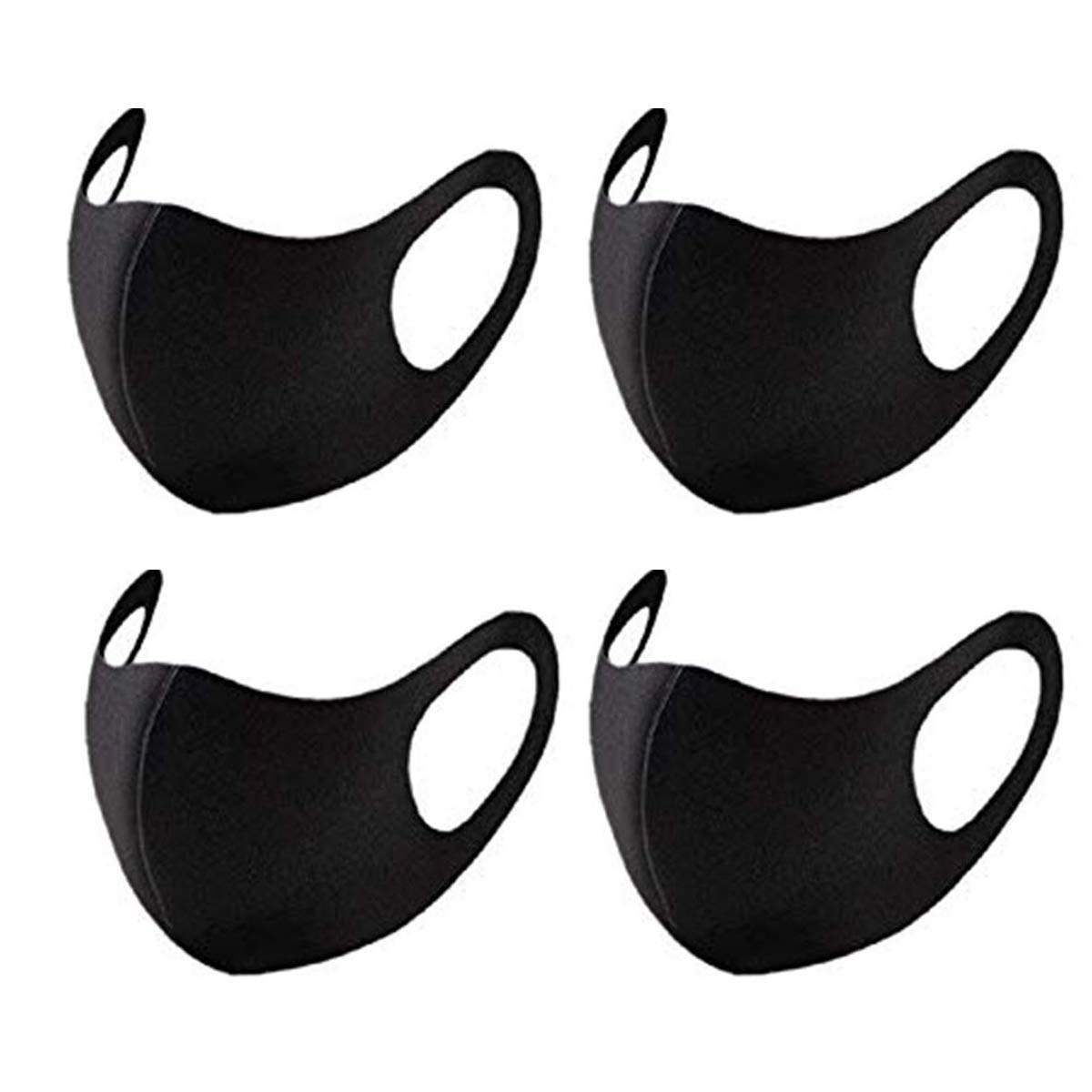 4PCS Cotton Protect Cover, Anti-dust Unisex Black Protect Face Bandana, Unisex Reusable Fashion Washable Cover,Protect Fashion WashableReusable Cotton Fabric