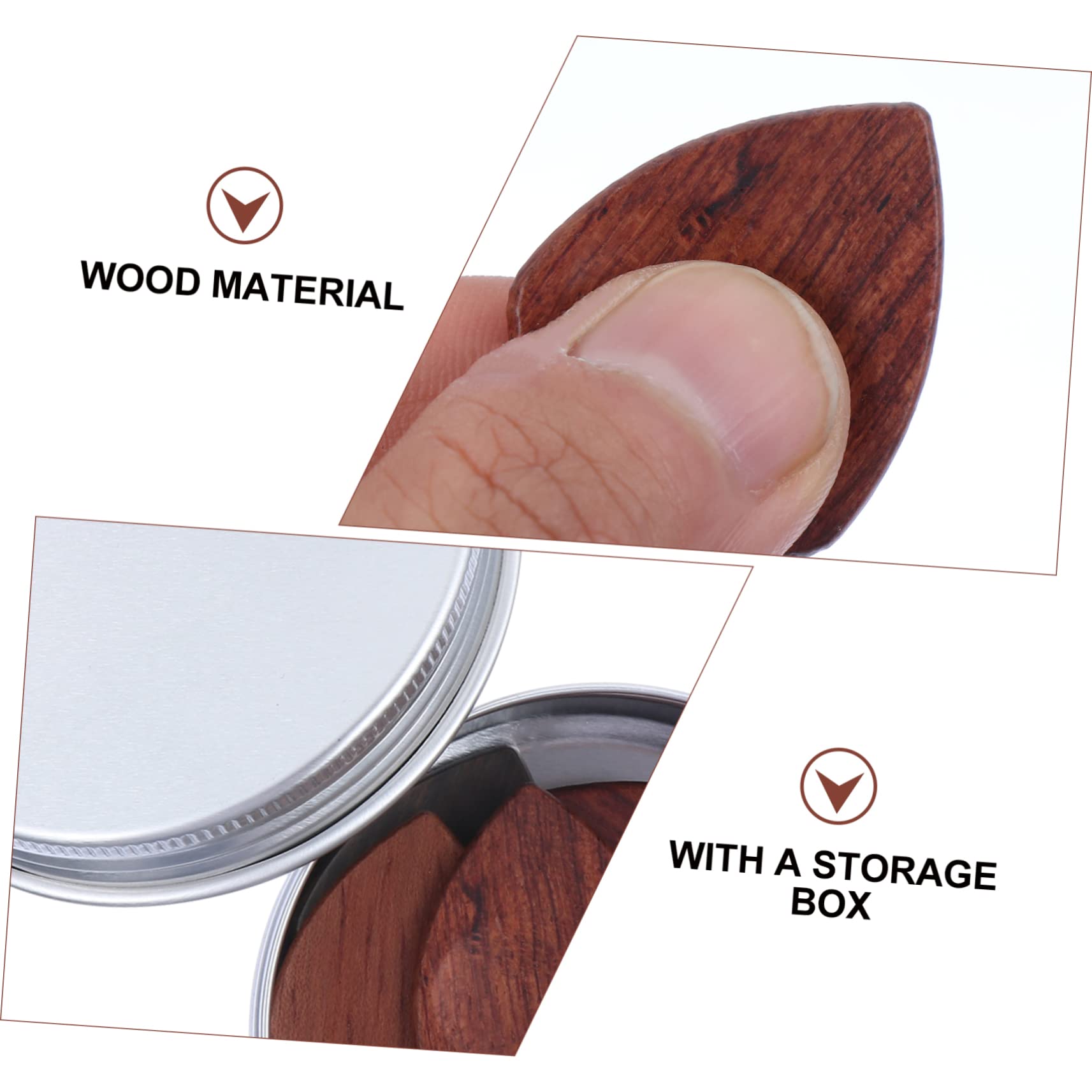 10pièces Médiator De Guitare Bois Exotique Avec Empreinte Pour Pouce Et Rainure Pours Doigts Lot Pour Guitare Acoustique