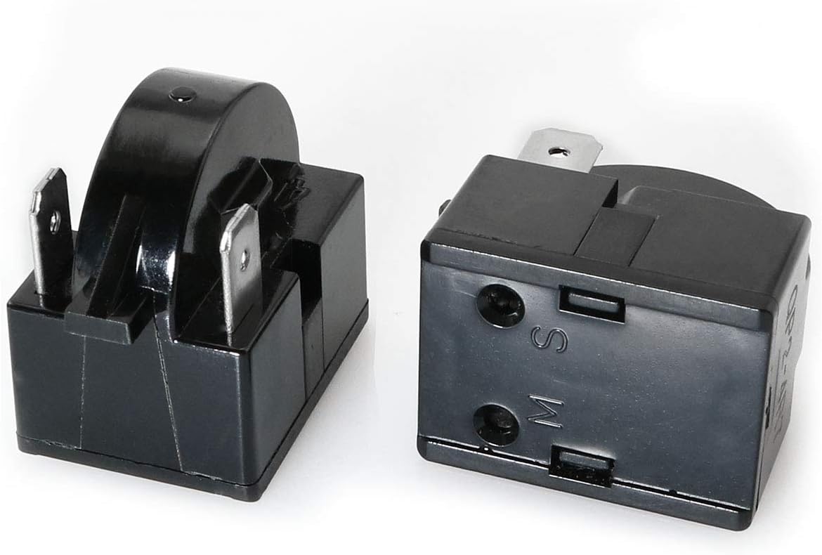 MEETOOT 2pcs QP-02-4.7 PTC Refrigerator Start Relay 2 Pin Coolers Compressor Starter 4.7 ohm Refrigerator Compressor PTC Starter