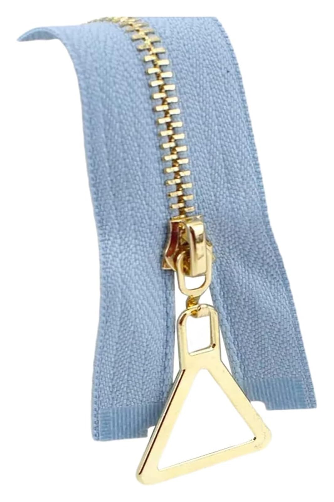 KFGISD， 2 Stück 3# Metallreißverschlüsse 15–70 cm geschlossene/offene... ，Reißverschluss(Sky Bluegold,ClosedEnd25cm)