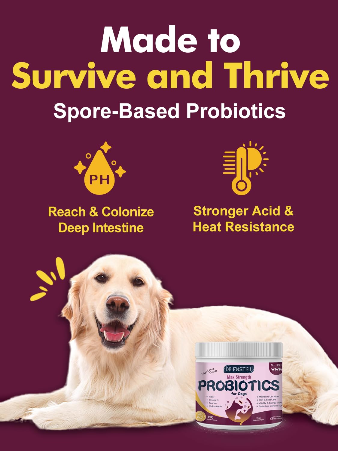 Probiotics for Dogs - Dog Probiotics for Digestive Health, Prebiotic, Digestive Enzymes for Dogs with Pumpkin, Omega-3, Support Gut, Immune, Diarrhea, 120 Soft Chews - image 4