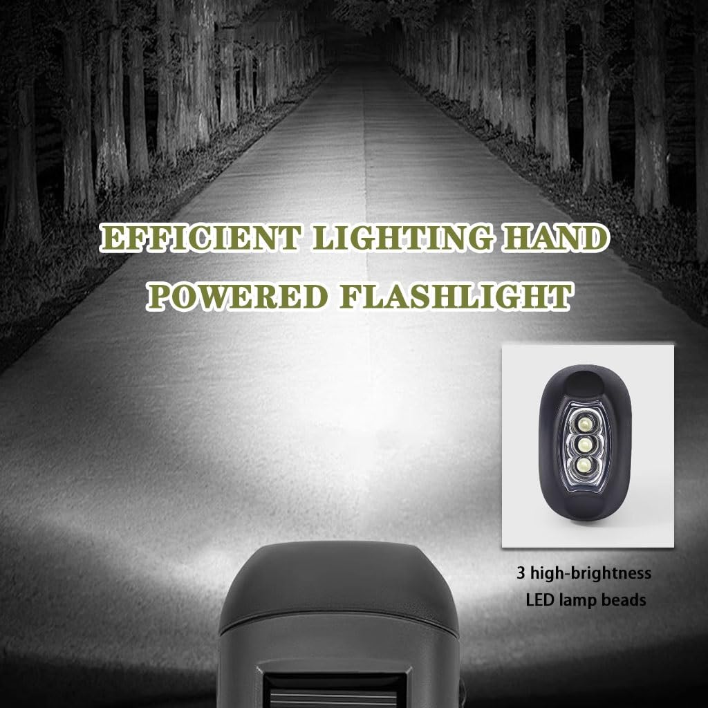 Torcia Manuale A LED Super Luminosa, Torcia A Manovella Alimentata Ad Energia Solare, Domestica Ricaricabile Tramite USB, Per Viaggi, Alpinismo(A,14.5cm*3)