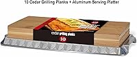Vista 3 de TrueFire Tablones de cedro para parrilla de 7 x 16 pulgadas (paquete de 10) + bandeja de aluminio para servir, 16 pies