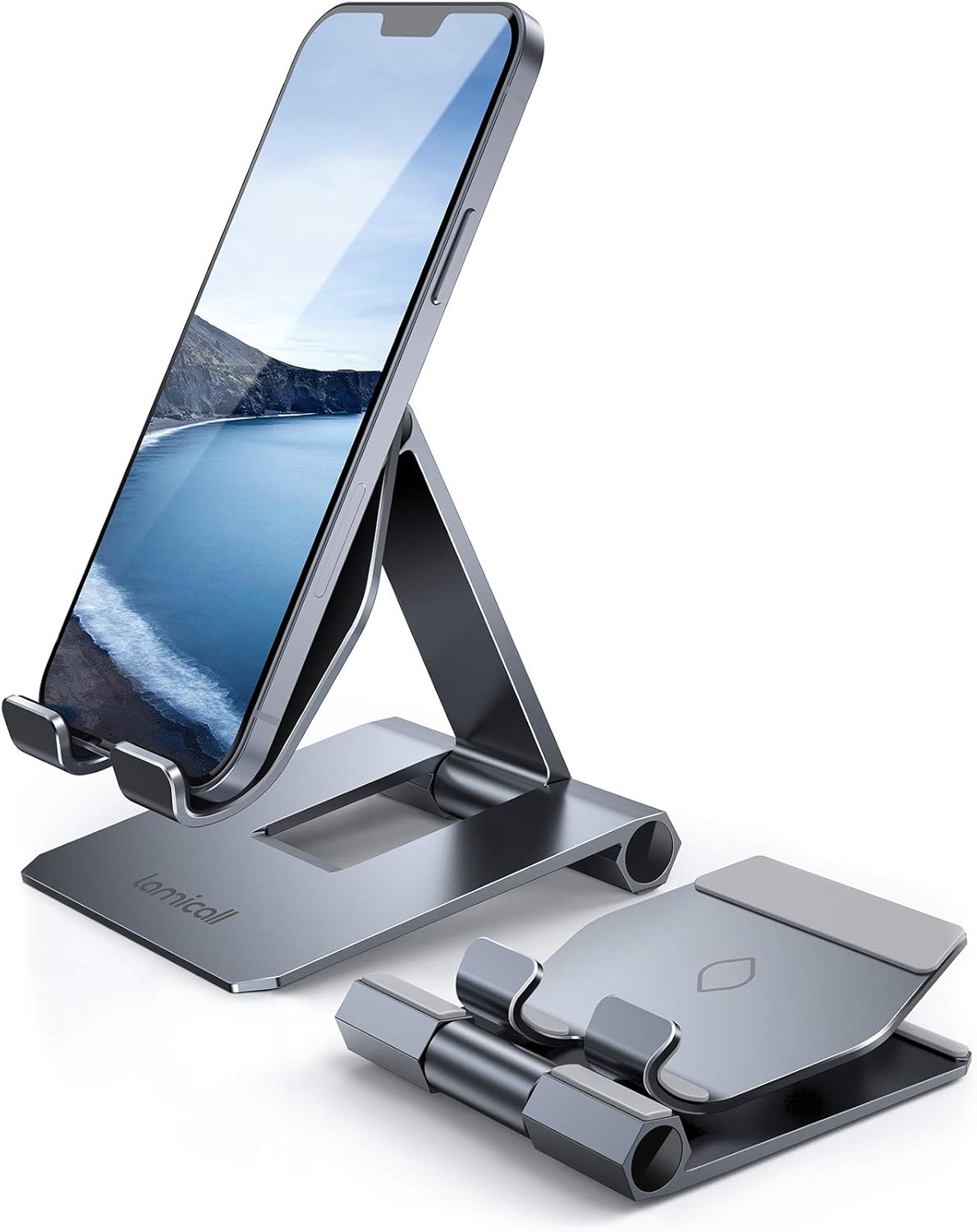 Lamicall ๐ฎ๐ฌ๐ฎ๐ ๐๐ฉ๐ ๐ซ๐๐๐๐ Adjustable Cell Phone Stand for Desk – Foldable Aluminum Desktop Phone Holder Cradle Dock, Compatible with Phone 15 14 13 12 Mini 11 Pro Xs (4-11”) – Grey Lamicall ๐ฎ๐ฌ๐ฎ๐ ๐๐ฉ๐ ๐ซ๐๐๐๐ Adjustable Cell Phone Stand for Desk – Foldable Aluminum Desktop Phone Holder Cradle Dock, Compatible with Phone 15 14 13 12 Mini 11 Pro Xs (4-11”) – Grey