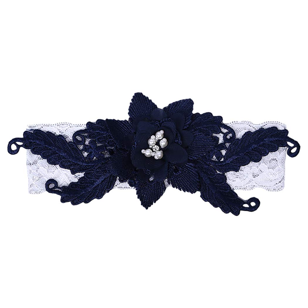 Bridal Garter Elegant Elastic Decor Fashion Flower Pearl Lace Garter for Wedding-image-16