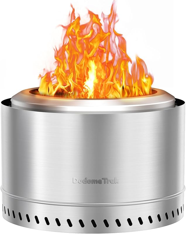 Brasero sin humo, brasero portátil para exteriores, acero inoxidable de 27 pulgadas