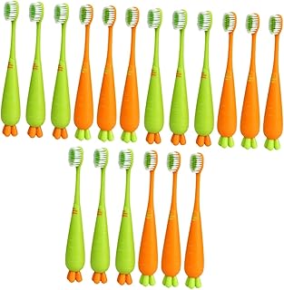 FRCOLOR 18 Pçs Escova De Dentes De Cenoura Escovas De Dentes De Viagem Escova De Dentes Para Treinamento Limpador De Dentes Escova De Dentes De Desenho Animado Escova De Dentes Manual