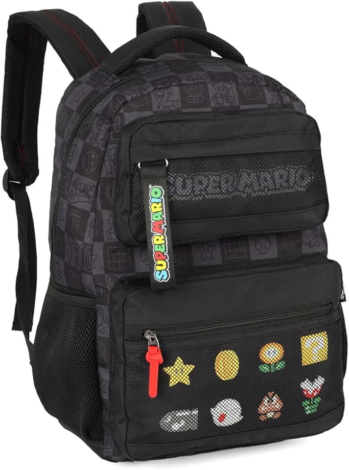 Mochila Bolsa de Costas Super Mario Juvenil Escolar Faculdade Viagem Espaçosa