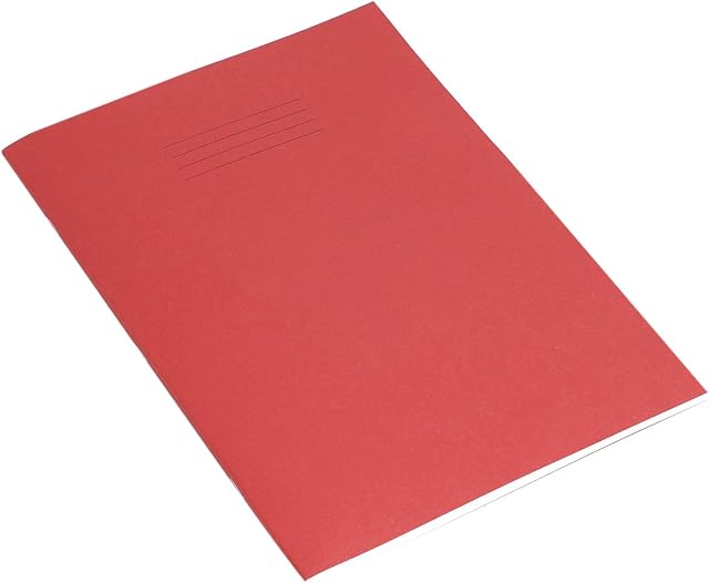 Rhino Stationery Exercise Book | A4 | 80 Page | Blank | Red | Learning Resources | School Books | Pack of 10, VEX668-205-6