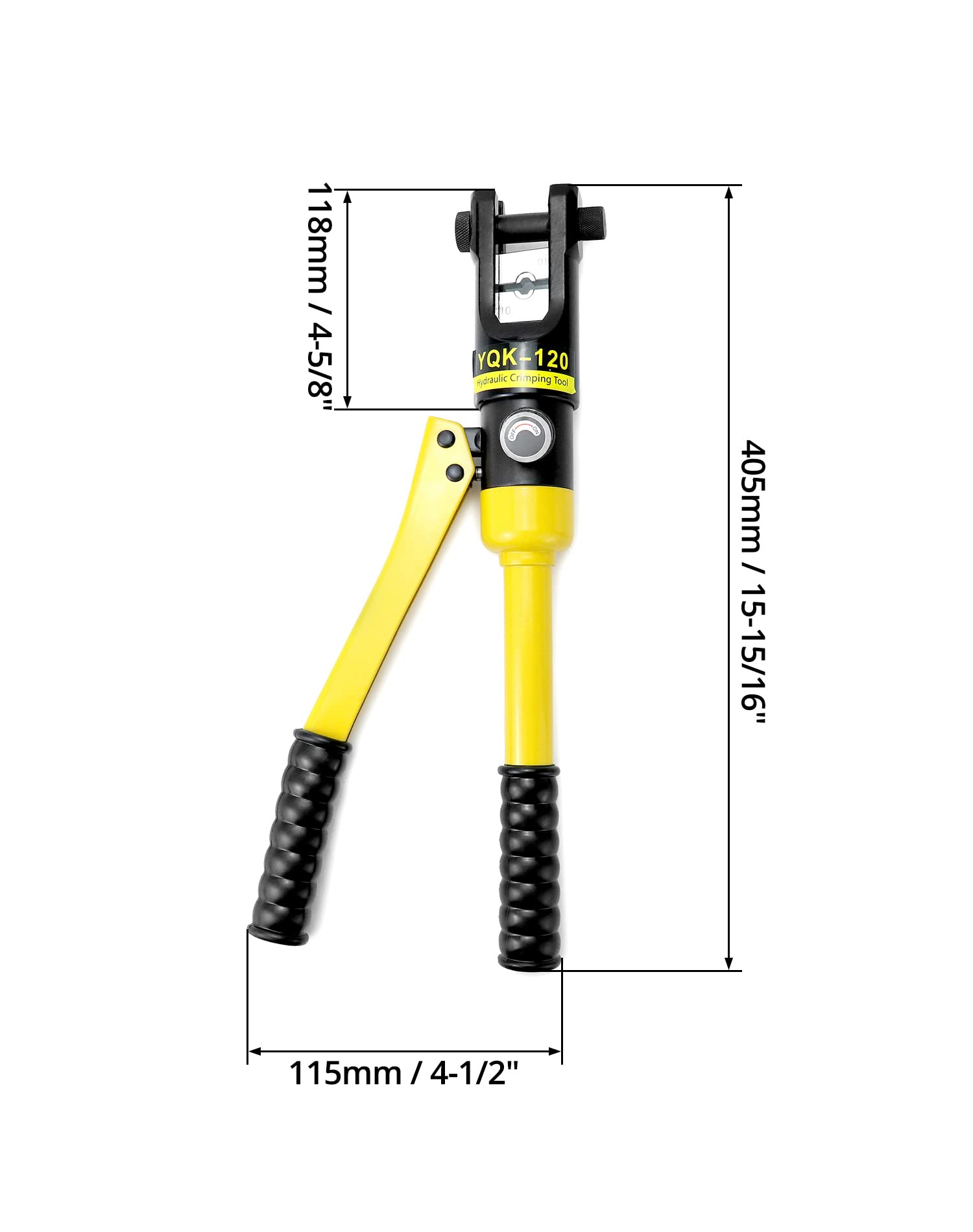 QWORK pinza idraulica a crimpare, pinza crimpatrice idraulica 12t, corsa 12mm, con 8 dies 10-120 mm²