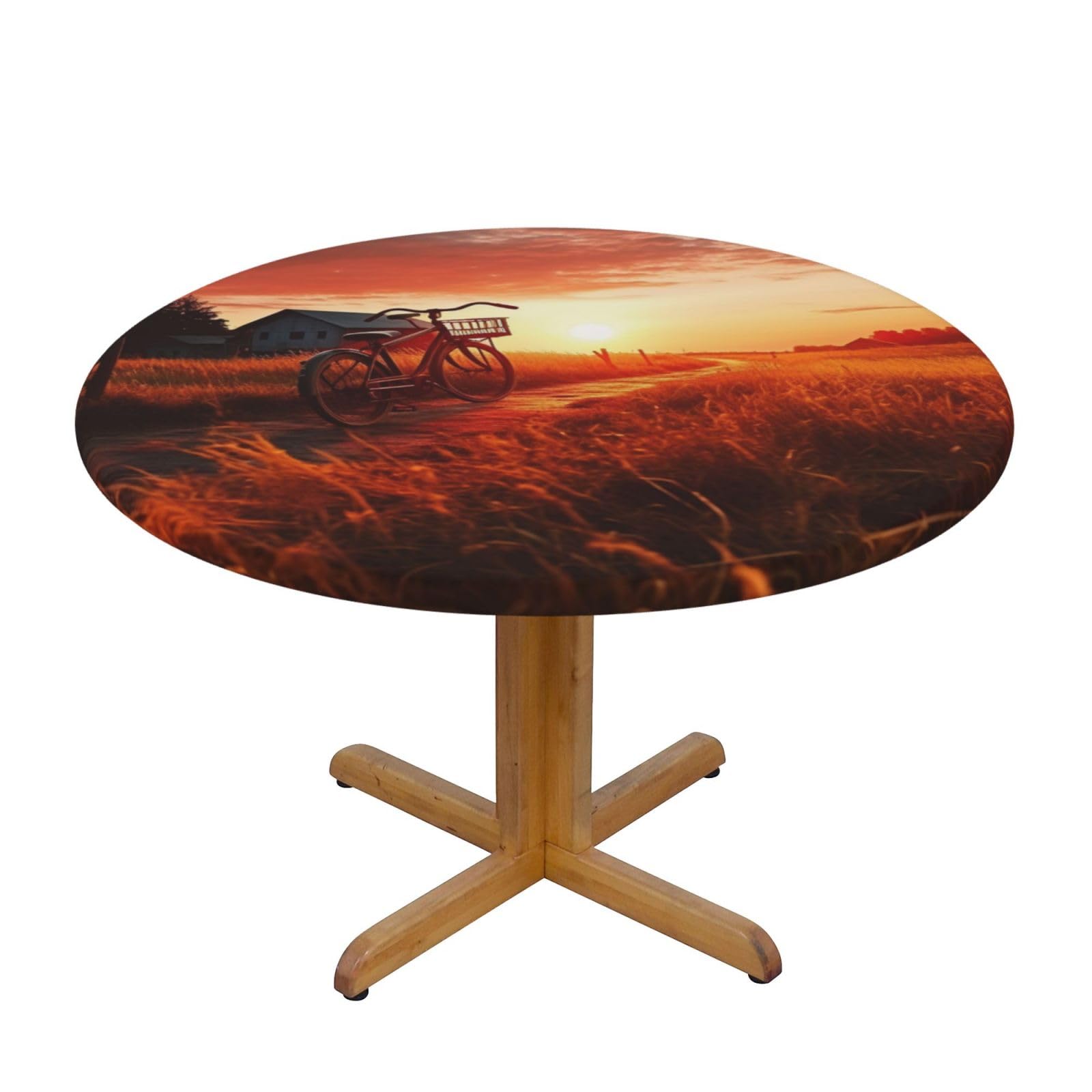 Nappe ronde coucher de soleil rural pour sublimer vos repas de famille