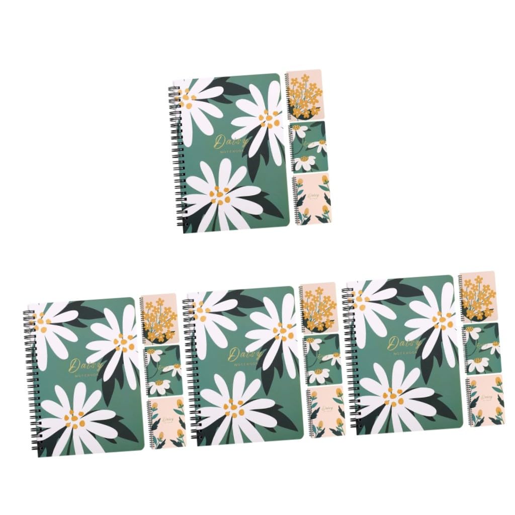 SHINEOFI 4 Pièces 4 Cahier à Feuilles Mobiles Cahier à Grille De Points Grand s Pour Femmes De Filles Multi-sujets Bloc-notes à Spirale s Et Journaux Papier