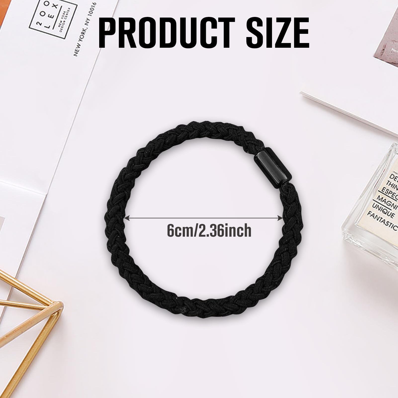 10 Pcs Hair Bands for Men Braided Elastic Mens Hair Ties for Guys Flat Man Bun Hair Tie No Damage Crease Breakage - Image 2