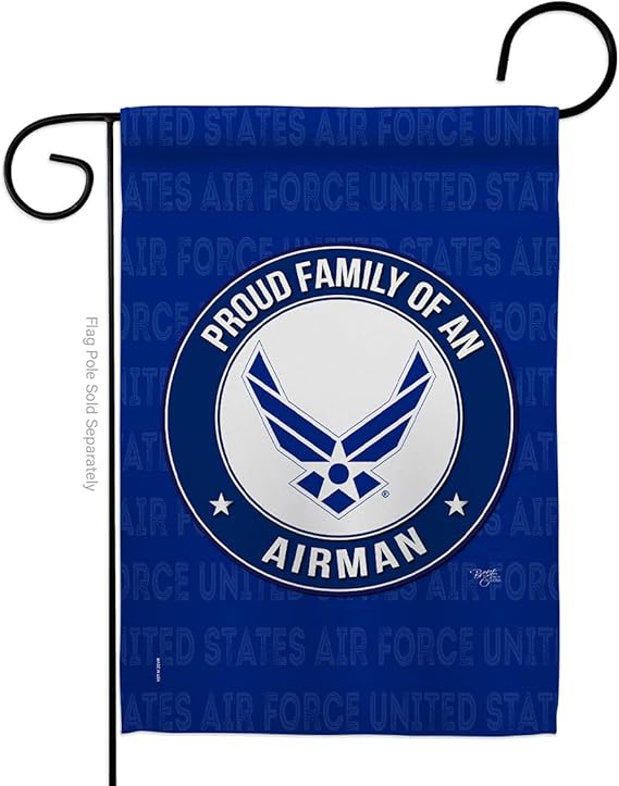 Gartenflagge „Stolzer Großeltern Airman“ – Doppelseitig, Mit Metallständer, 33x47 Cm