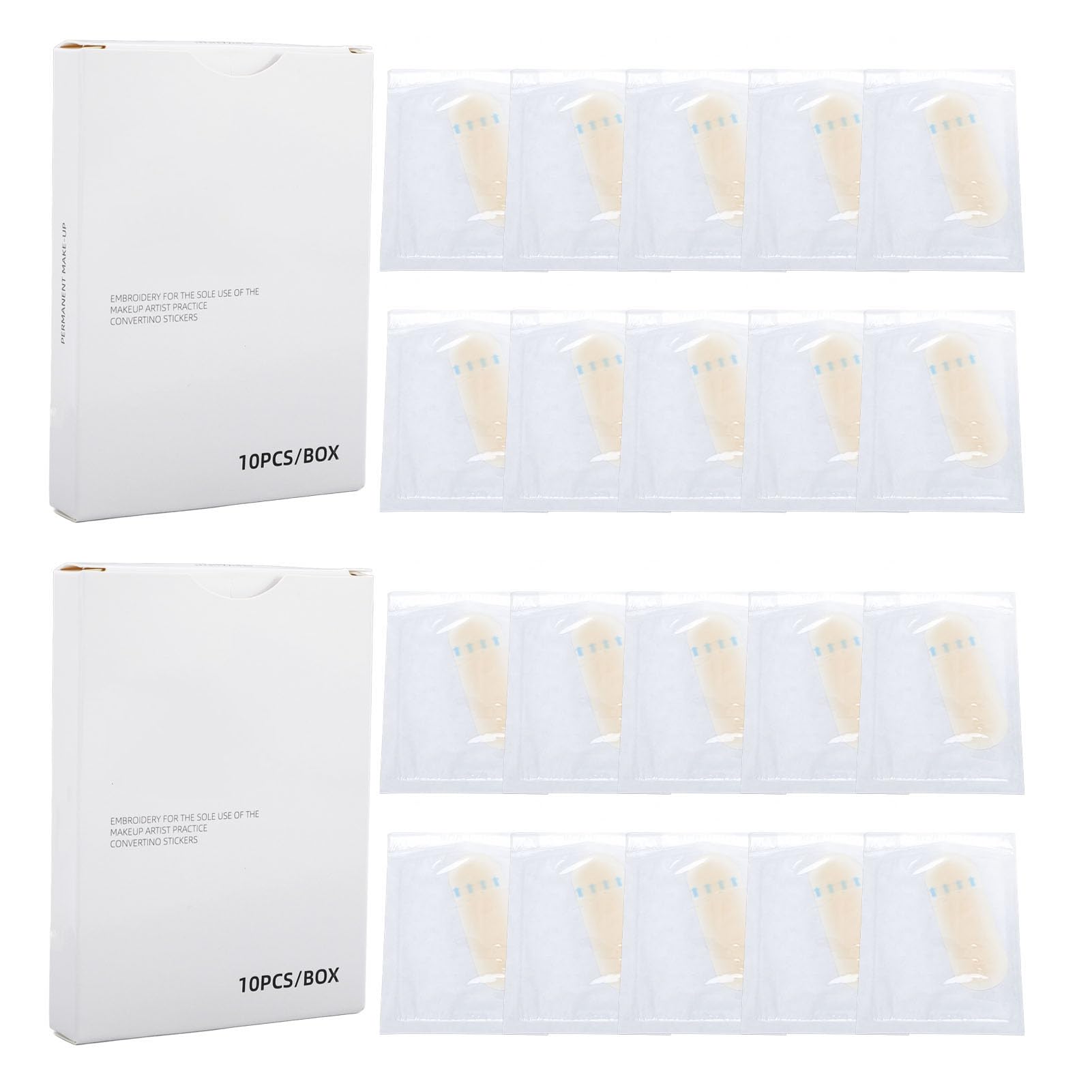 20PCS Light Skin Color Transfer Eyebrow Skin Sticker Practice Makeup Eyebrow Stencil Stickers - Image 2