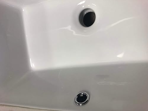 Miniatura 5 de Lavabo de baño de cerámica vítrea de 22 pulgadas para montaje inferior con rectángulo duradero, color blanco puro (22 pulgadas)