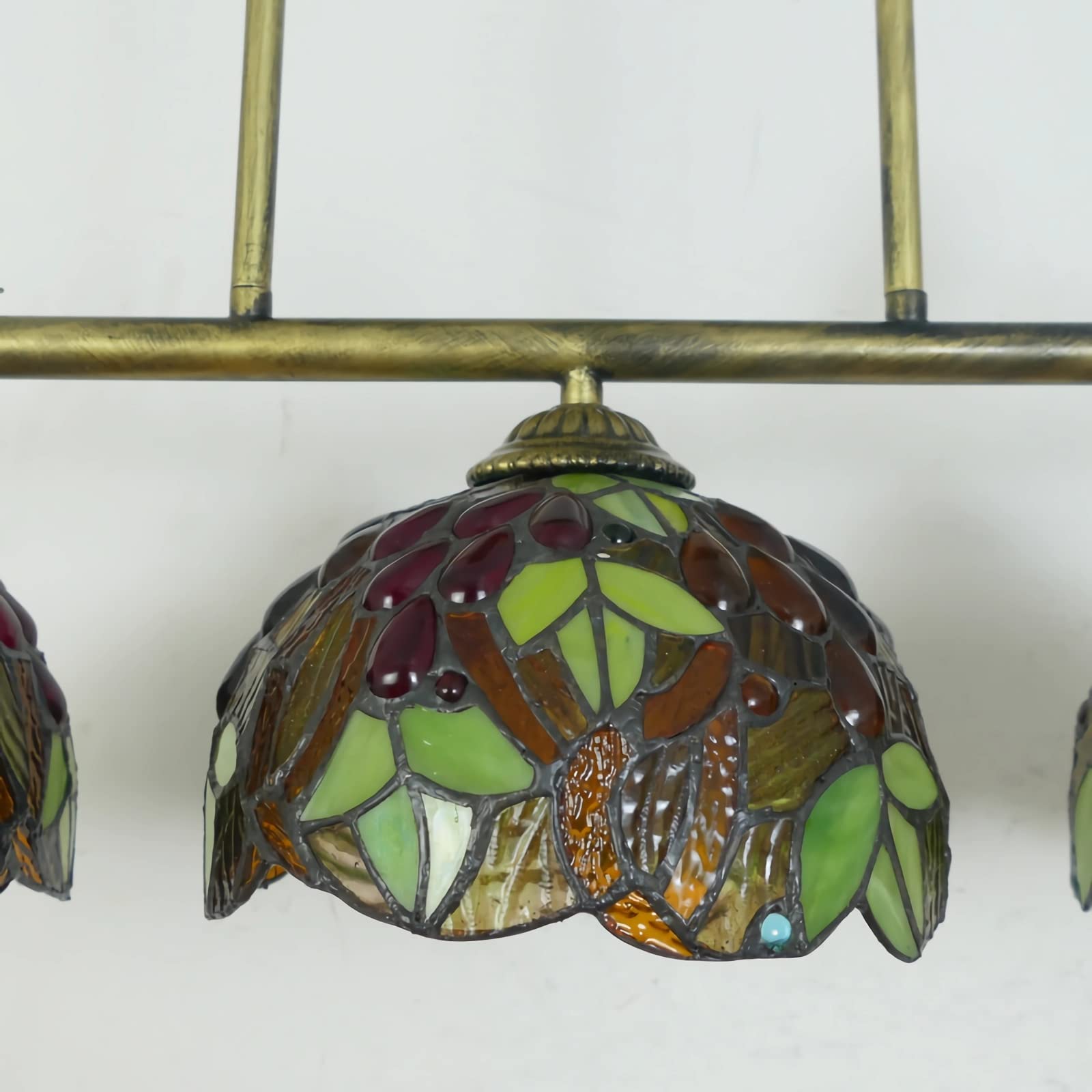 Lampadari in stile Tiffany, 3 luci, uccello in resina, lampada a sospensione a soffitto in vetro colorato in stile vittoriano per soggiorno, camera da letto, sala da pranzo, cucina