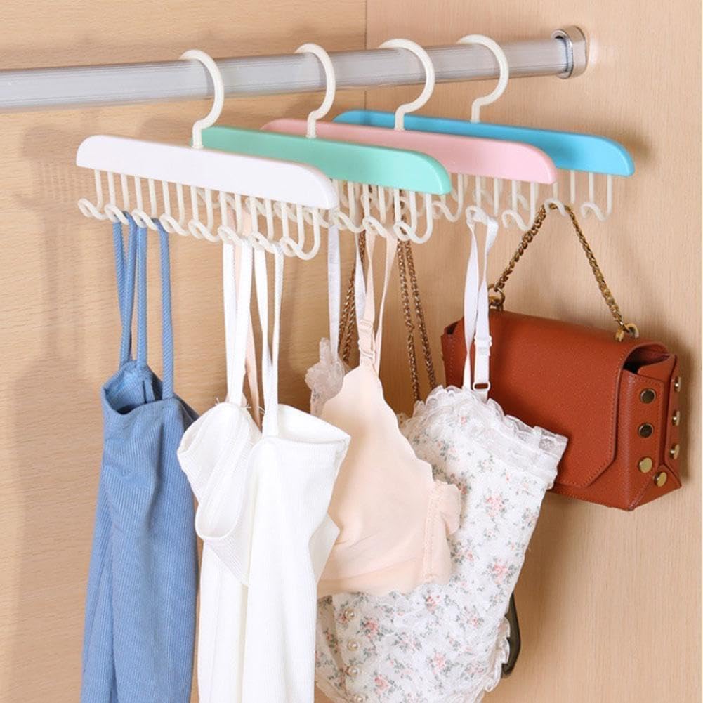 LMSAWK Lot de 2 cintres en Bois pour Ceinture, 6 Crochets, écharpes, Cravates, Accessoires de Placard, Rotation à 360 degrés (Couleur Bois LMSAWK Lot de 2 cintres en Bois pour Ceinture, 6 Crochets, écharpes, Cravates, Accessoires de Placard, Rotation à 360 degrés (Couleur Bois