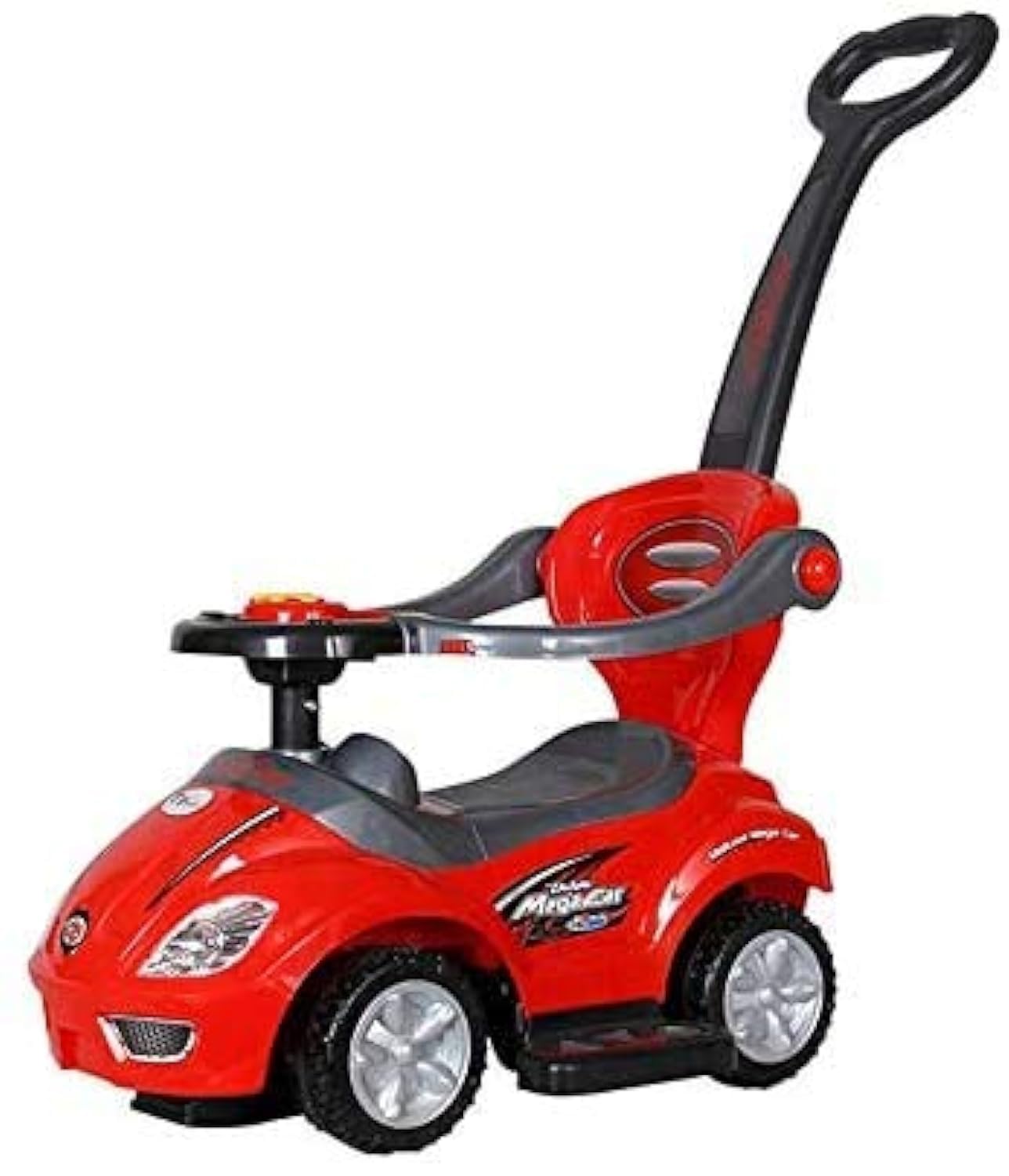 Lovely Baby Push Ride-On Car LB 392 for Toddlers, Safety Rails, Music Steering, Footrest, Storage Space, Ride on Car with Handle for Kids Aged 1–3 Years (100% Assembled, Red)