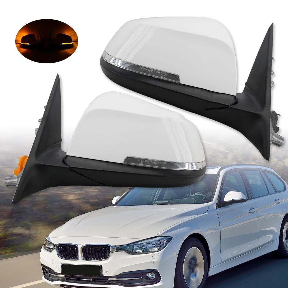 OVOPAN Specchietto esterno completo per Jeep Compass 2017-2021, Riscaldato, Indicatore di direzione integrato, Montaggio esterno, Vetro, Plastica