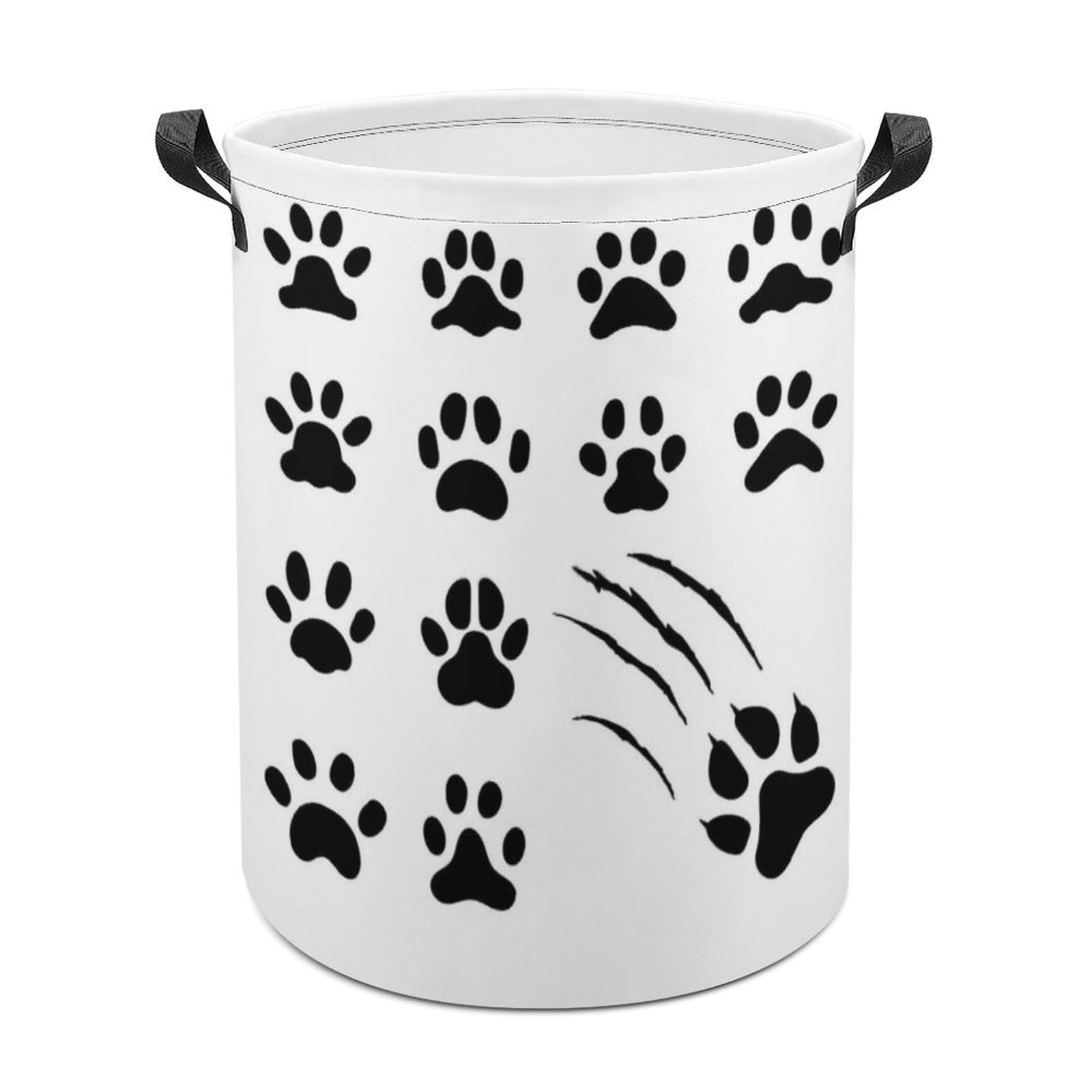 Wlntrophic Laundry Hamper, Animal Paw Prints Laundry Basket, Washing Basket with Handle