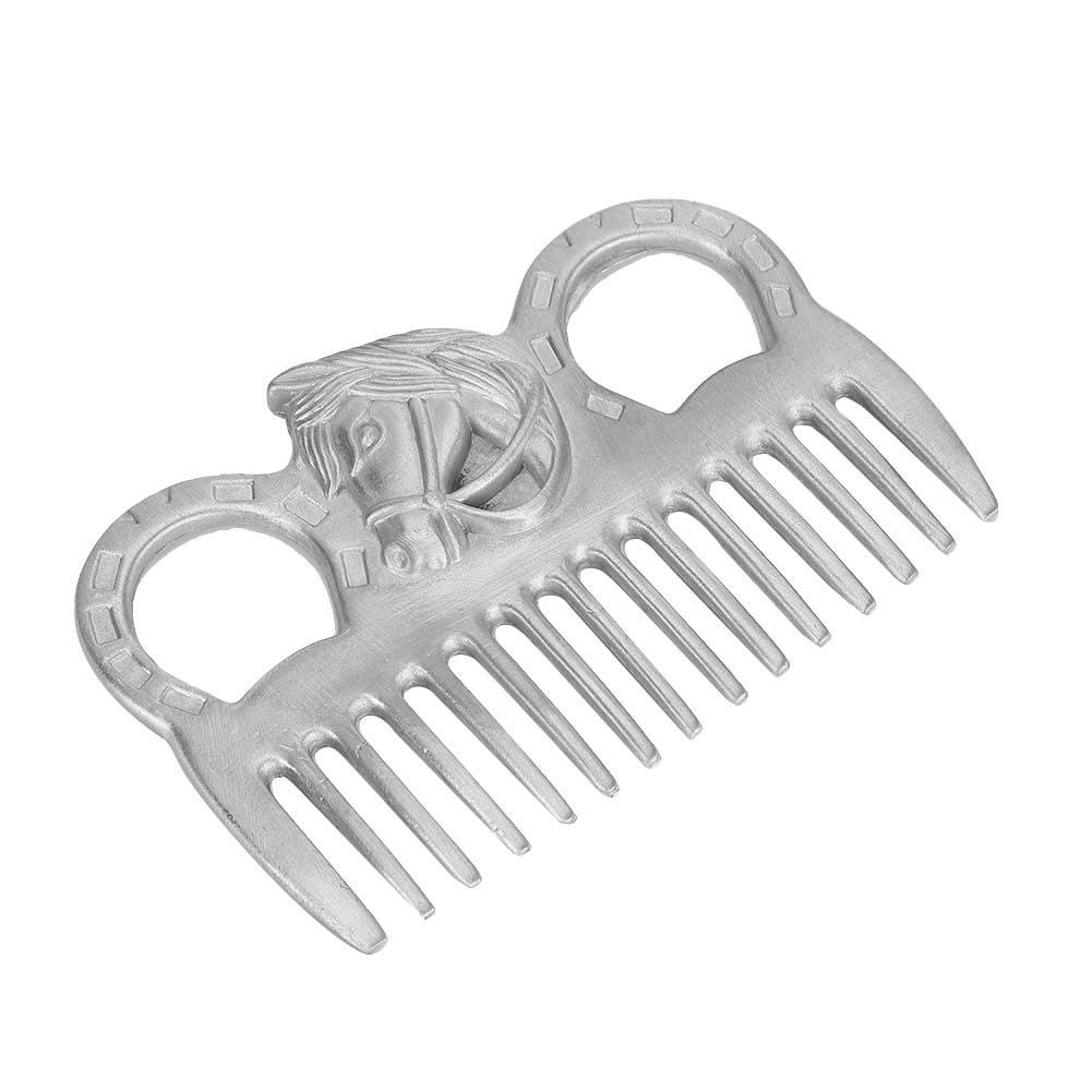 Peigne en Métal pour Crinière et Queue de Cheval, Outil de Toilettage Portable pour Chevaux, Accessoire de Nettoyage pour Éliminer les Poils