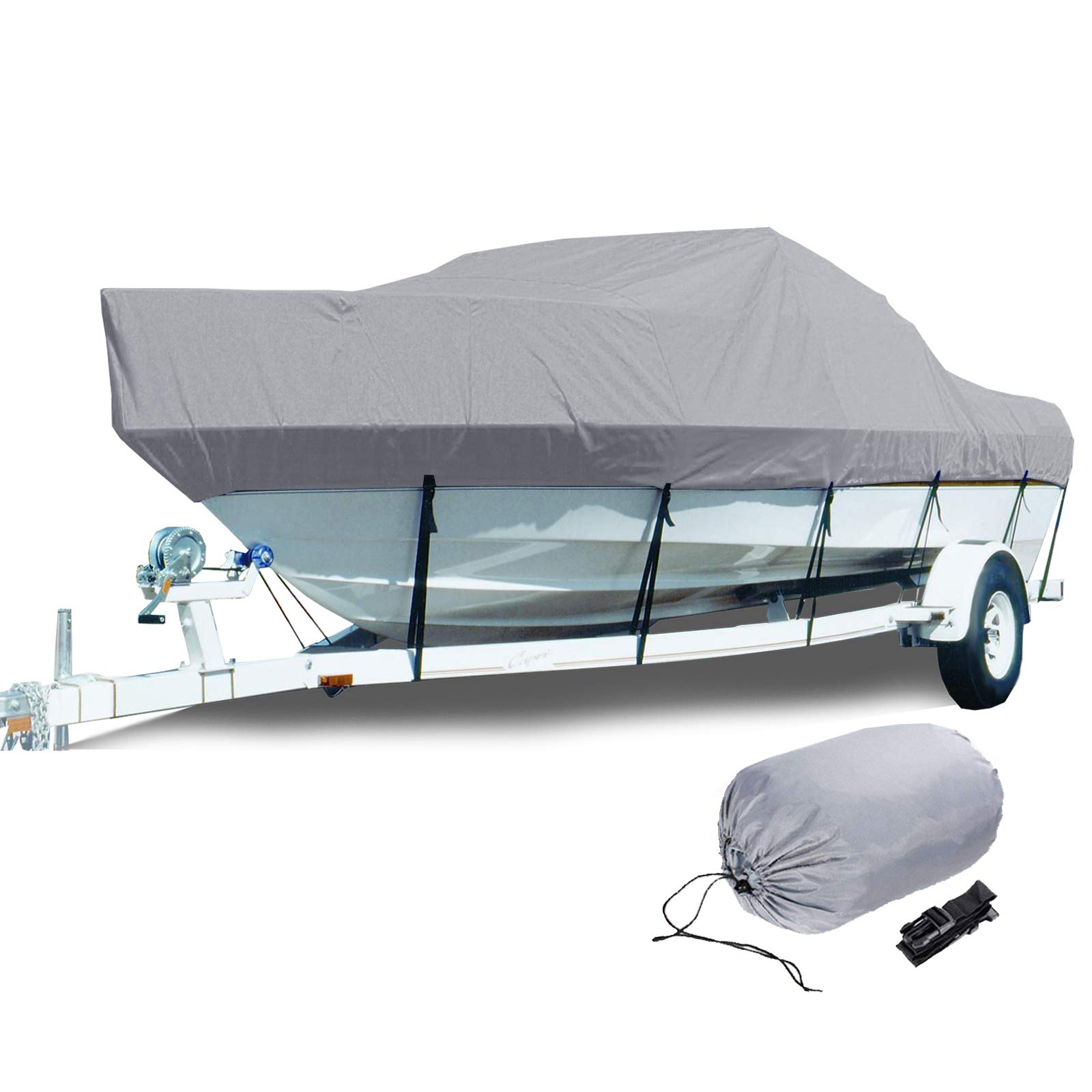 Bootspersenning Bootabdeckung 300D Oxford-Gewebe Wasserdicht und UV Schutz Boot Schutz Plane, Grau,21 to 24ft: 732x300cm